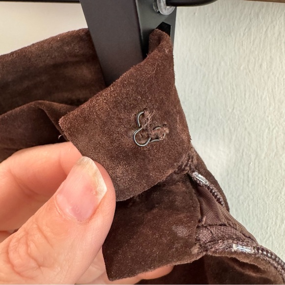 Vintage Nancy Bolen City Girl Petite Brown Suede Whipstitch Pants Size 6P - Picture 6 of 8